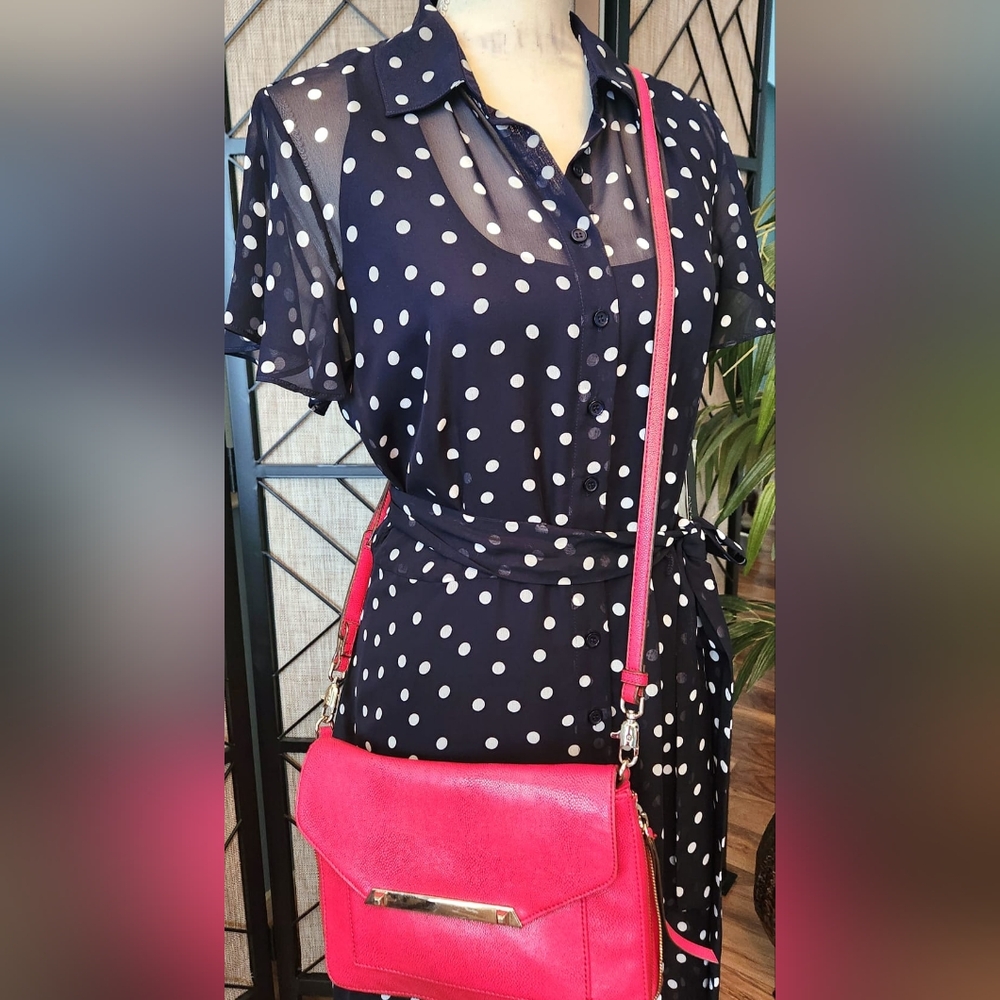 Alyx Navy Dress with White Polka Dots